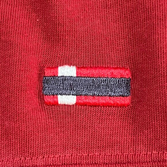 Vintage 90's Bugle Boy Red and Blue Hoodie Shirt - Men's Size Large - Picture 4 of 8